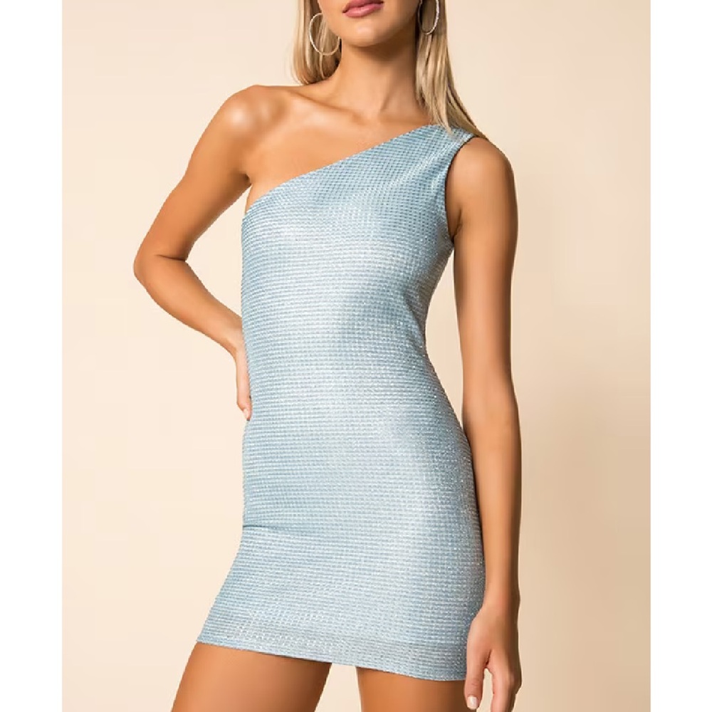 One-Shoulder Blue Superdown Dress